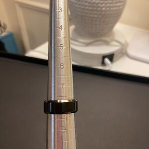 Sleek Black Stainless Steel Band Ring